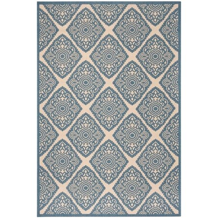Safavieh 5 ft. 3 in. x 7 ft. 6 in. Beach House Rectangle Indoor & Outdoor Area Rugs Cream & Blue BHS132N-5